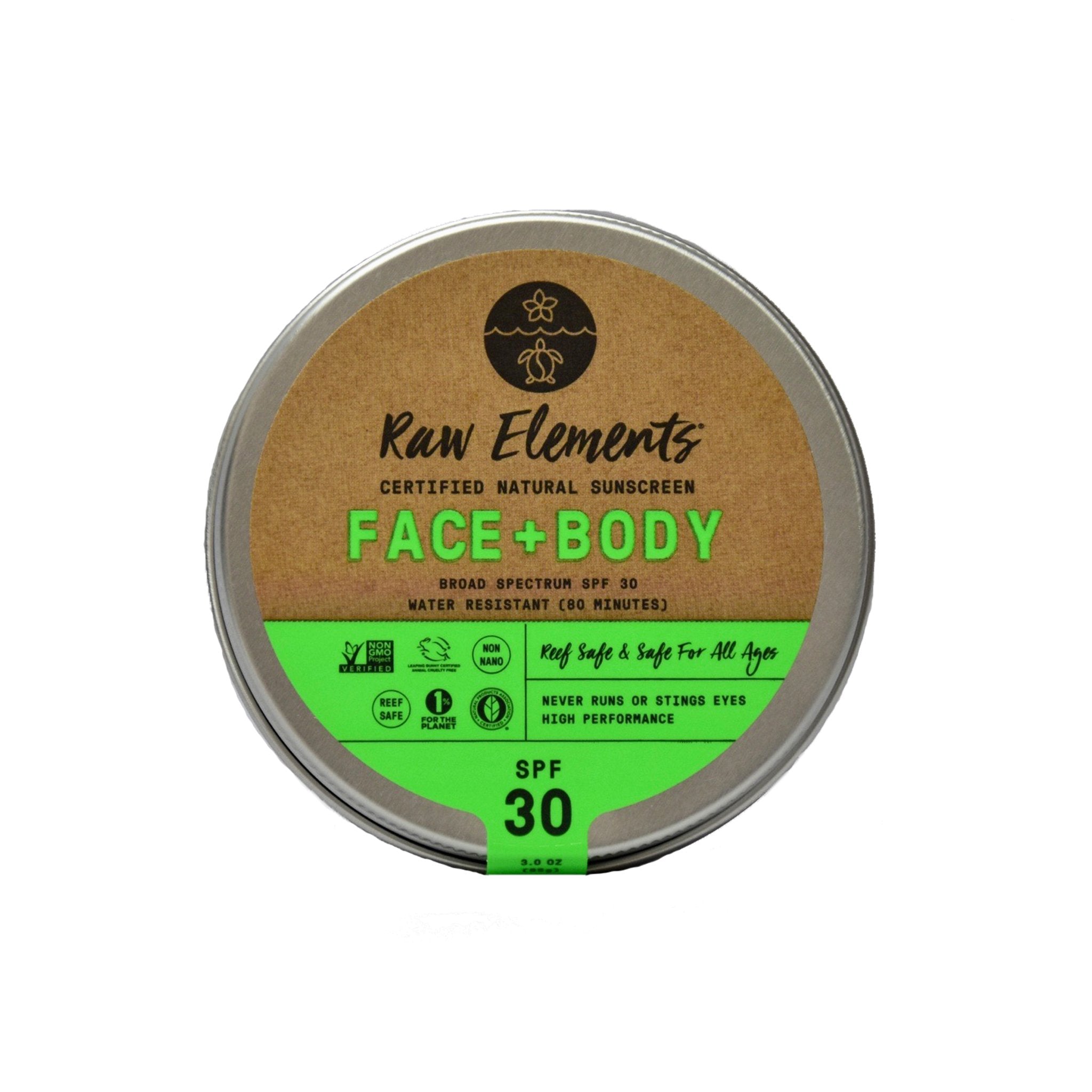 Raw Elements- Face + Body SPF 30  *Plastic Free*