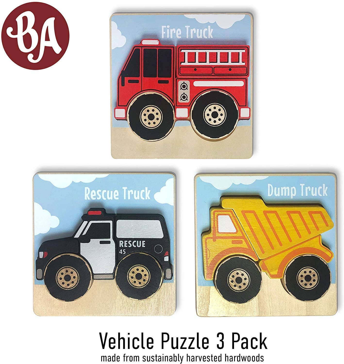 Vehicle Puzzles (3 Pack)- BeginAgain